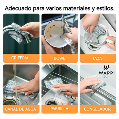 Pack 5 Paños de limpieza de Alambre Metálico