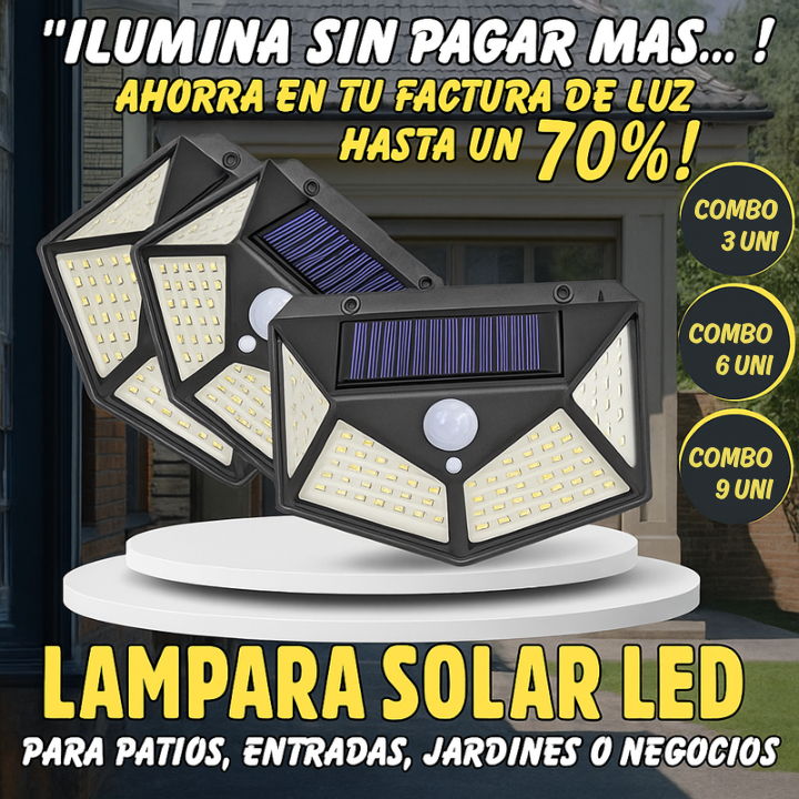 Lámpara Solar LED con sensor  | PACK 3 UNDS