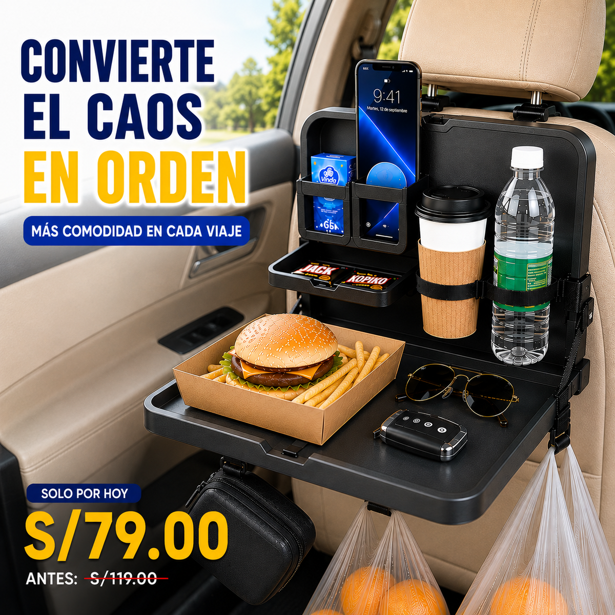 Mesa Plegable Premium para Auto 🚗
