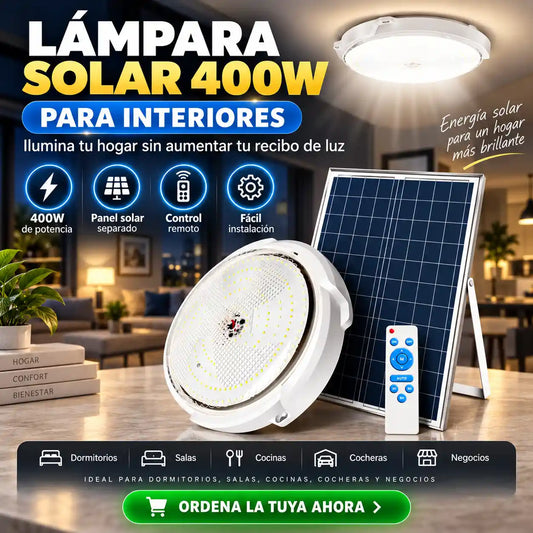 Lampara Solar para Interiores 400W – Iluminación Práctica☀️
